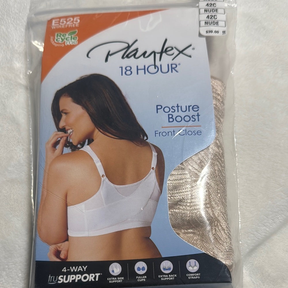 Playtex 18 Hour Posture Boost Bra - White and Nude